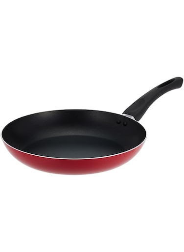 Delcasa Non Stick Fry Pan Ceramic Coating Healthier Chemical Free Non-Stick Heat Resistant Exterior Double Layer Coating, Red 28Cm DC1105