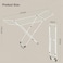 Clothes Drying Rack, Metal Laundry Drying Rack, Foldable, Space-Saving, Free-Standing Airer, with 2 Gullwings, Indoor Outdoor Use