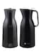 Dorsch Design Vacuum Jug - 1L Premium Double-Walled Glass Liner, BPA-Free, Insulated Rubber Handle, Leakproof Lid - Ergonomic, Sleek Design - Keeps Hot for 12 Hours &amp; Cold for 24 Hours (Black)