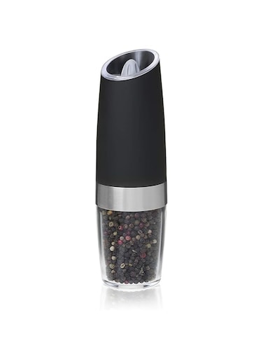 Tesla-Tech Gravity Electric Pepper Grinder Automatic Salt Grinder, Adjustable Grind Coarseness with LED Light Battery Powered Pepper Mill