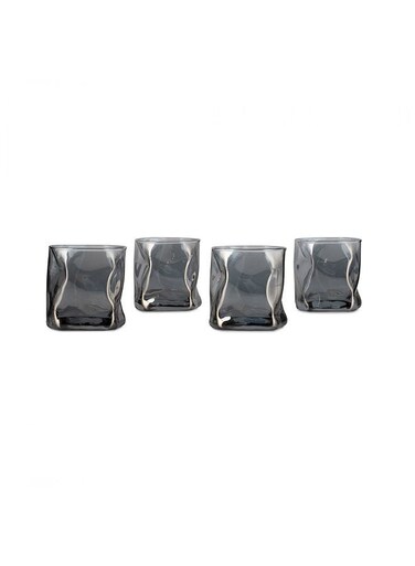Home Ethan Electroplated 4-Piece Dof Glass Set 280ml - Grey