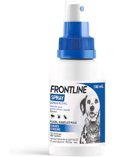 FRONTLINE Pump Spray 0.5ml - Dog &amp; Cat Parasite - Flea &amp; Tick Repellent, Tick Repellent - Emergency Treatment for Massive Flea &amp; Tick Infestation - For Dogs &amp; Cats -5Kg - 100ml From Varmacy
