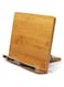 Bamboo Book Stand, Adjustable Book Holder Tray and Page Paper Clips-Cookbook Reading Desk Portable Sturdy Lightweight Bookstand-Textbooks Books (28 * 20cm)