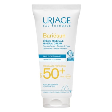 Uriage Bariesun Mineral Sunscreen Cream With SPF50+ For Face &amp; Body With Sensitive Skin 100ml