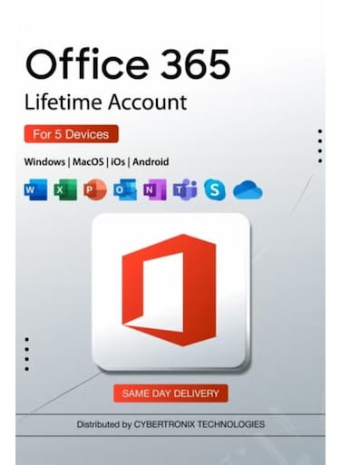 Office 365 - Lifetime Account for 5 Devices   Windows, Android, MAC, iOS &amp; Online   Digital License
