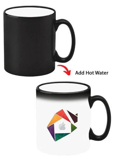 Color Changing Heat Sensitive Ceramic Mug, Image Revealed When HOT Liquid is Added! apple-triangle-logo