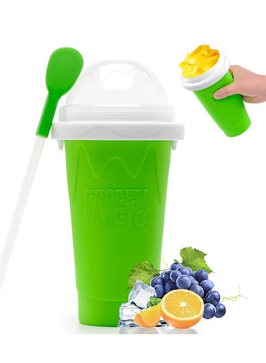 Maker Cup, Magic Quick Frozen Smoothies Cup Cooling Cup Double Layer Squeeze Cup Slushy Maker, Homemade Ice Cream Maker DIY it for Children and Family