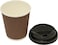 Ideal Pack Ripple Paper Cup with Lid, 8oz, Pack of 10pcs, Chocolate &amp; Black