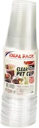Ideal Pack Clear Pet Cups with lid, 12oz, Pack of 25pcs, Clear