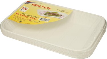 Ideal Pack Plastic Tray, V3, 500gm, 23x16cm, White
