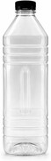 Premium 1.5L Transparent Plastic Bottle - Black Cap