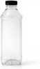 Premium 1L Transparent Plastic Bottle - Black Cap