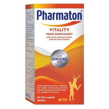 Pharmaton Vitality Multivitamins &amp; Minerals Supplement Capsules with Ginseng, Pack of 30's