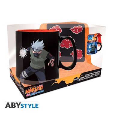 مجموعة هدايا ناروتو شيبودن من ABYstyle مع كوب قابل للتغيير بالحرارة وأكواب أكاتسوكي
