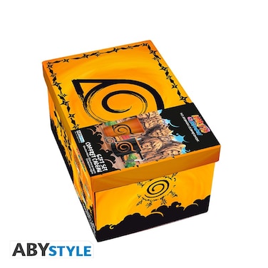 ABYstyle Naruto Shippuden - مجموعة من الزجاج الفاخر الكبير + سلسلة مفاتيح ثلاثية الأبعاد + كوب ثلاثي الأبعاد