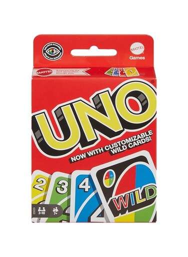 Mattel Games UNO: Classic Card Game, Multi, 8 x 3-3/4 x 81/100 in (42003)