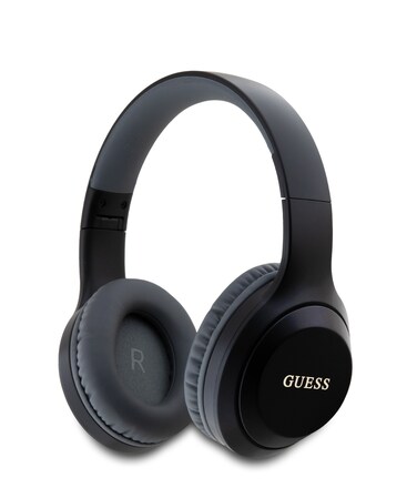 Guess Headphones, Classic Printed Logo, Bluetooth version 5.3, 40mm Driver unit, 300 mAh Battery Capacity, 2 Hours Charging Time, 30H Playback time, 10M transmit Distance, IPX4 - Black