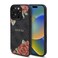 CG MOBILE Guess Compatible With iPhone 16 Pro PU 4G Hard Case with Roses Metal Logo, Easy Snap on, Secure &amp; Comfortable Grip, Raised Camera Edge, Drop Protection &amp; Shock-Proof - Black
