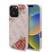 CG MOBILE Guess Compatible With iPhone 16 Pro PU 4G Hard Case with Roses Metal Logo, Easy Snap on, Secure &amp; Comfortable Grip, Raised Camera Edge, Drop Protection &amp; Shock-Proof - Pink
