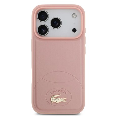 Lacoste MagSafe PU Leather Hard Case with Bliss Design for iPhone 17 Pro Max, Drop Protection, Slim Profile, Sustainable Packaging, Easy Snap-On Design &ndash; Pink