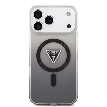 جراب GUESS MAGSAFE IML GRADIENT بشعار مثلث مطبوع لهاتف IPHONE 17 PRO MAX - أسود