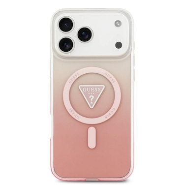 Guess MagSafe IML Gradient Case for iPhone 17 Pro Max, Slim Profile, Drop Protection, Lightweight Design, Comfortable Grip, Printed Triangle Logo, Sustainable Packaging - Pink