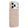 حافظة Guess MagSafe من الجلد PU لهاتف iPhone 17 Pro، شعار كلاسيكي وتصميم ختم حراري لزهرة الفاوانيا، تصميم نحيف، خفيف الوزن، صديق للبيئة - وردي