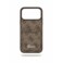 GUESS PU Case with Card Slot &amp; Script Metal Logo for iPhone 17 Pro Max - Brown