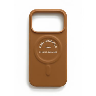 KARL LAGERFELD MagSafe PU Case with Karl RSG Logo Buttons for iPhone 17 Pro Max - Brown