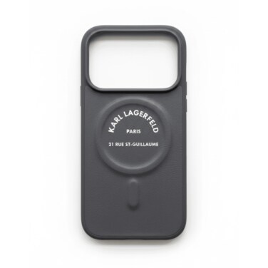KARL LAGERFELD MagSafe PU Case with Karl RSG Logo Buttons for iPhone 17 Pro - Grey