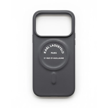 KARL LAGERFELD MagSafe PU Case with Karl RSG Logo Buttons for iPhone 17 Pro Max - Grey