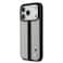 BMW PU Leather Case with Perforated Stripes &amp; Metal Logos, Drop Protection, Slim Profile, Compatible with MagSafe System, Easy Snap-On, Made for iPhone 17 ProMax - Grey/Black