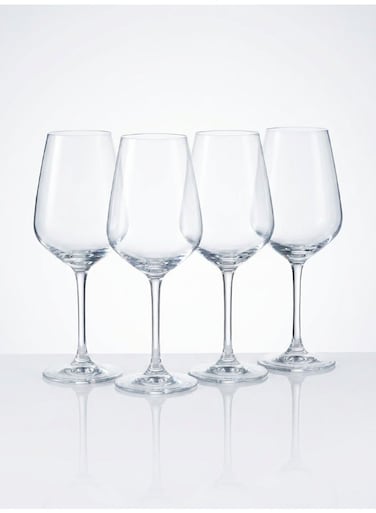 Vinetis Stemmed Wine Glass Set 4x240ml For Wine, Champaign, Juice, Water, Soft Drinks, Hard Drink, Hot Beverages