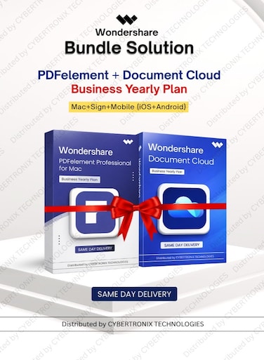 Wondershare Bundle Solution: PDFelement and Document Cloud Business   1 Year   Mac+Sign+Mobile(iOS+Android)   Digital License   Same Day Delivery