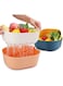 . 2 Packs Strainers and Colanders Bowl Set, Sturdy Kitchen Sink Strainer for Fruit and Vegetable Wash, Noodle Pasta Strainer, BPA Free, Dishwasher Safe, Orange White Blue Yellow, 5.5 Quart