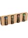 Grant Howard Cylinder Spice Jars with Color Airtight Hinged Lid, 4 Sets 3 Ounces, Glass Food Storage Canning Container, Clear