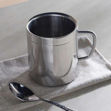 Home Double Wall Stainless Steel Mug - Chrome