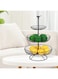Feikcore Countertop Fruit Basket Holder 3 Tier Iron Decorative Tabletop Bowl Stand For Food Vegetable Snack Storage Household Counter Items Black Bowl