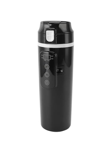 Goshyda Car Electric Kettle, 500ml Portable Car Heating Kettle for 12V 24V Car Truck, Leakproof Travel Car Electric Coffee Mug with Intelligent Temperature Control, Stainless Steel Liner