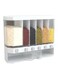 Multi Compartment Wall Mounted Dry Food Dispenser Clear/White 23.5x39x16.6cm