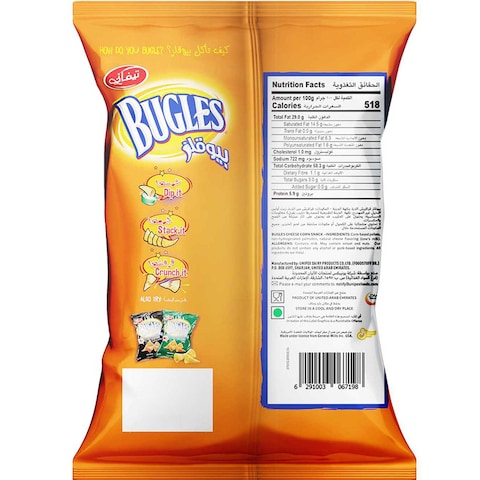 Tiffany Bugles Crispy Corn Cheese Snacks, 125g