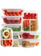 Purfex 6-Pack Meal Prep Container Set,Glass Food Storage Containers,2 &amp; 3 Compartments 32 oz, Airtight Glass Container with Lids, BPA-Free,Perfect for Kitchen Storage,Microwave,Freezer &amp; Dishwasher