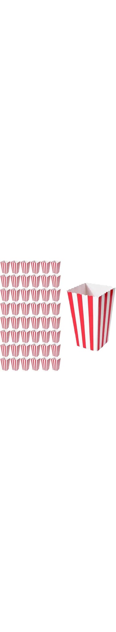 GMQG set of 24 pieces Popcorn Boxes, Snack Containers for Carnival Party Supplies, Movie Night, Birthdays, Red and White colour (Stripe)