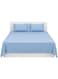 Linen Klub 3-Piece Bedding Sheets With Pillowcases Cotton Blend Blue 240 x 260cm