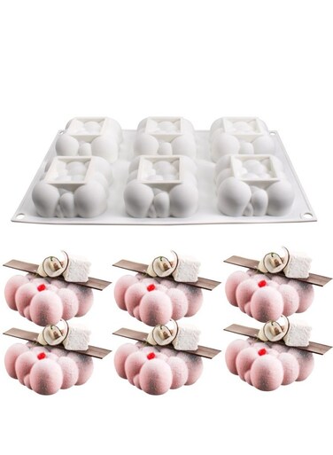 Cakes Mousse Dessert Pastry Mold Cake Decoration Cheesecake Ice Cream Mould 6-Cavity Cloud Shape 3D Silicone Mold