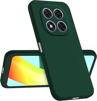 Xiaomi Redmi Note 14 Pro Plus Liquid Gel Rubber Bumper Case with Soft Microfiber Lining Cushion, Slim Hard Shell Shockproof Protective Cover for Redmi Note 14 Pro+ 5G 2024 (Green)