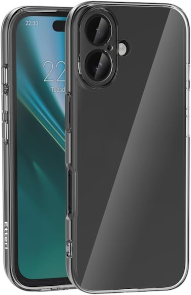 Muzz iPhone 16 Plus Case (6.7 Inch), Transparent, Anti-Scratch, Anti-Yellowing, Shockproof, Crystal Clear (iPhone 16 Plus)