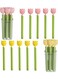 10 Pcs Magnetic Refrigerator Sealing Clips Cute Tulip Food Bag Clips with Magnet Storage Box, Funny Chip Clips for Food Freshness, Kitchen Accessories for Refrigerator &amp; Food Storage