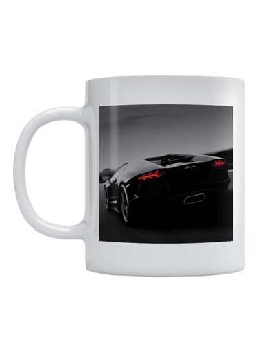 Lamborghini Printed Ceramic Coffee Mug White/Grey/Black