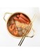 Korean Ramen Noodles Pot Breakfast Cooking Soup Pot Golden Noodle Pot Aluminum Soup Pot with Lid Milk Egg Ramen Pot Cookware(20CM)